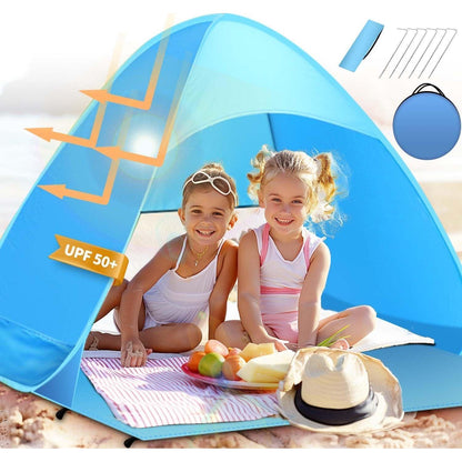 Pop up Strandmuschel UV-Schutz 50 Tragbar Strandzelt 3