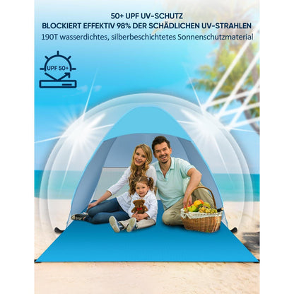 Pop up Strandmuschel UV-Schutz 50 Tragbar Strandzelt 3