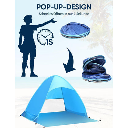Pop up Strandmuschel UV-Schutz 50 Tragbar Strandzelt 3