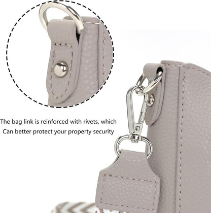 YISUOHOOM Damen Umhängetasche Crossbody Bag Veganes Leder Grau