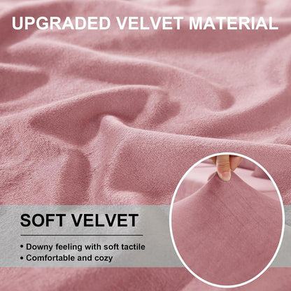 Samt Sofaüberzug Stretch Rosa – Rutschfest & Waschbar