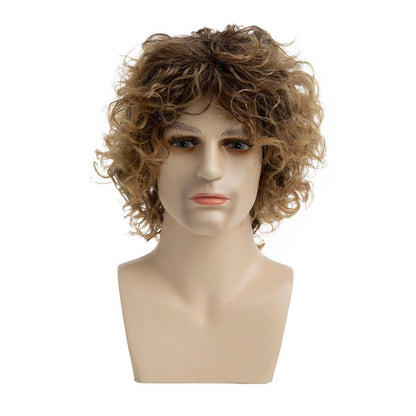 Blonde Herrenperücke mit Hut – Kurz, Lockig, Cosplay & Halloween