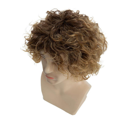Blonde Herrenperücke mit Hut – Kurz, Lockig, Cosplay & Halloween