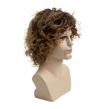 Blonde Herrenperücke mit Hut – Kurz, Lockig, Cosplay & Halloween