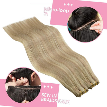 Blond Echthaar Tressen 40cm – Remy Haare, 100g