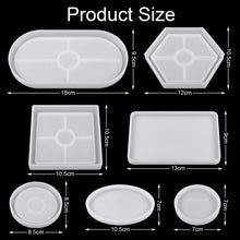 7er Set Silikonformen für Epoxidharz: Tablett, Untersetzer, Teller