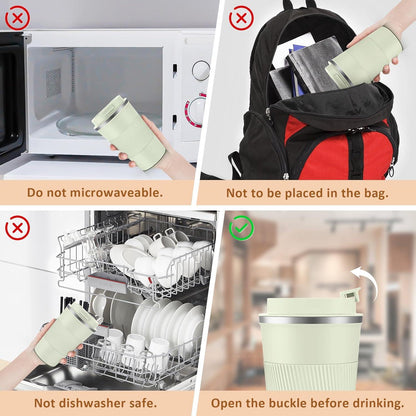 KETIEE 380ml Thermobecher Kaffee-to-go, Doppelwandig, Isolierbecher