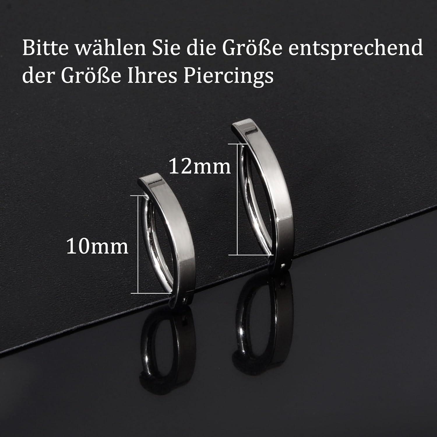 14G Titan Bauchnabelpiercing Clicker Schwarz Zirkonia 10mm/12mm