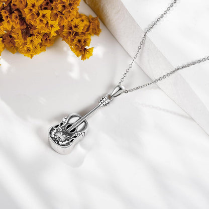 Gitarre Halskette Sterling Silber Musik Anhänger Geschenke