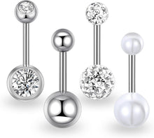 Bauchnabelpiercing Set 316L Chirurgenstahl Zirkonia Herz 14G 10mm