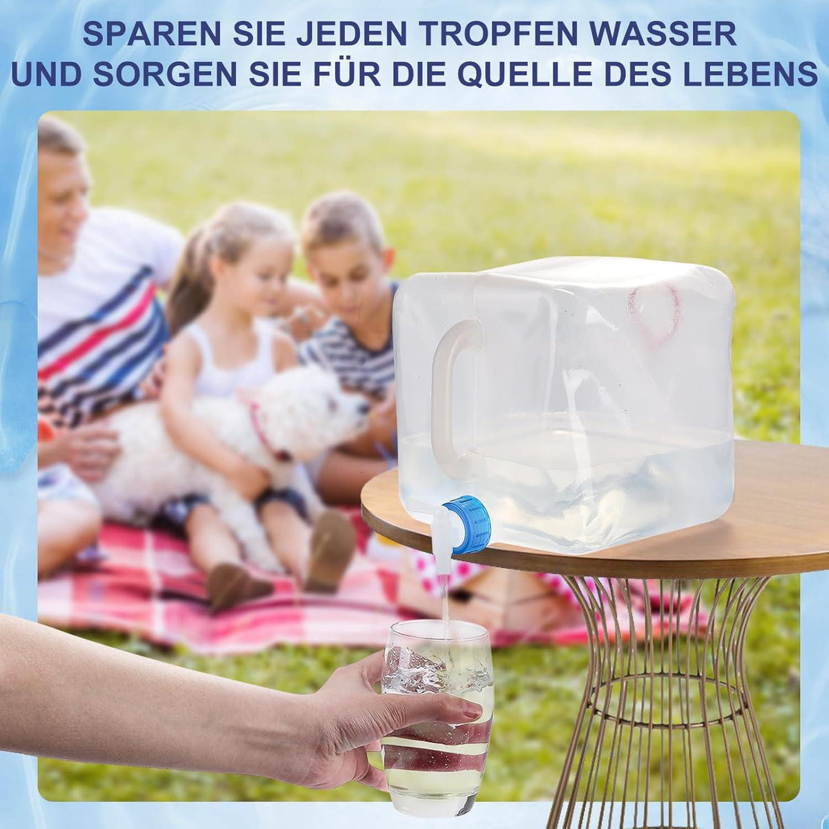 Faltbarer Wasserkanister mit auslaufsicherem Hahn 10L/20L
