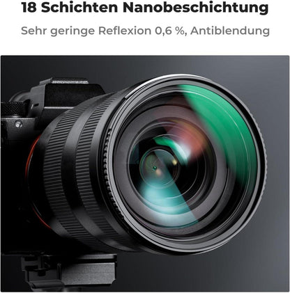 Hochwertiger 58mm UV Filter mit Objektivdeckel und 18 Schichten