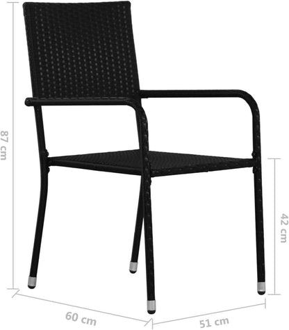 Gecheer Garten Essgruppe 8 Personen Schwarz Rattan Terrassenmöbel