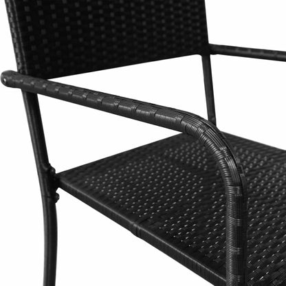 Gartenmöbel Set 9tlg. Poly Rattan Schwarz Tisch Stuhl 8 Personen