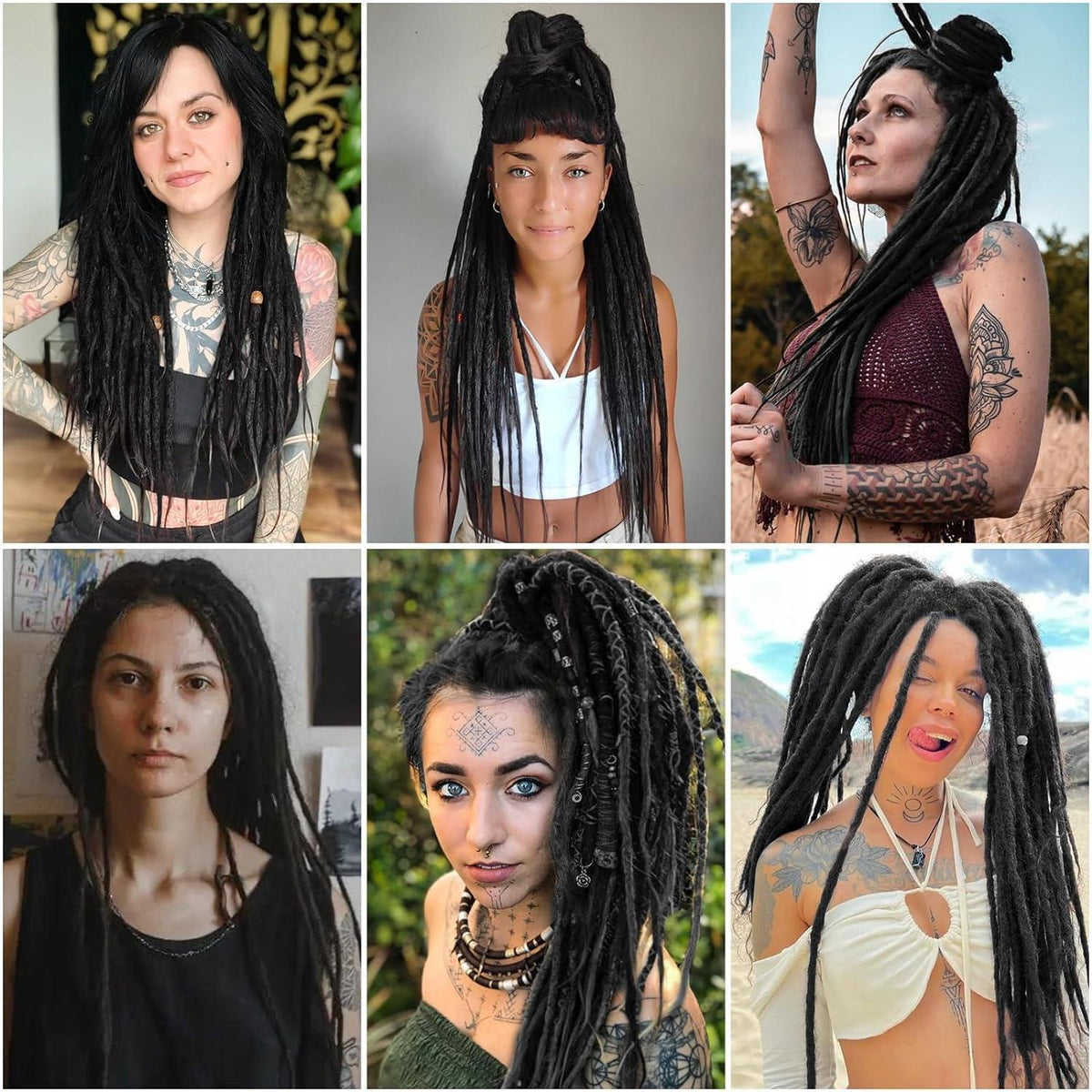 24 Zoll Dreadlock Extensions – Handgemacht, 10 Stränge, 4#