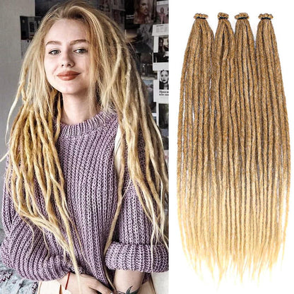 24 Zoll Dreadlock Extensions Blond bis Braun – 20 Stränge Handgemacht