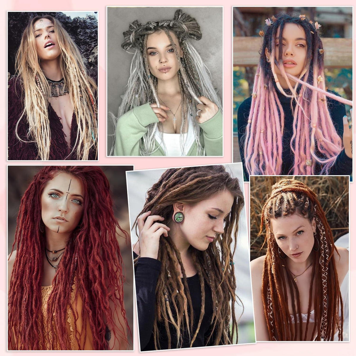 24 Zoll Dreadlock Extensions Blond bis Braun – 20 Stränge Handgemacht