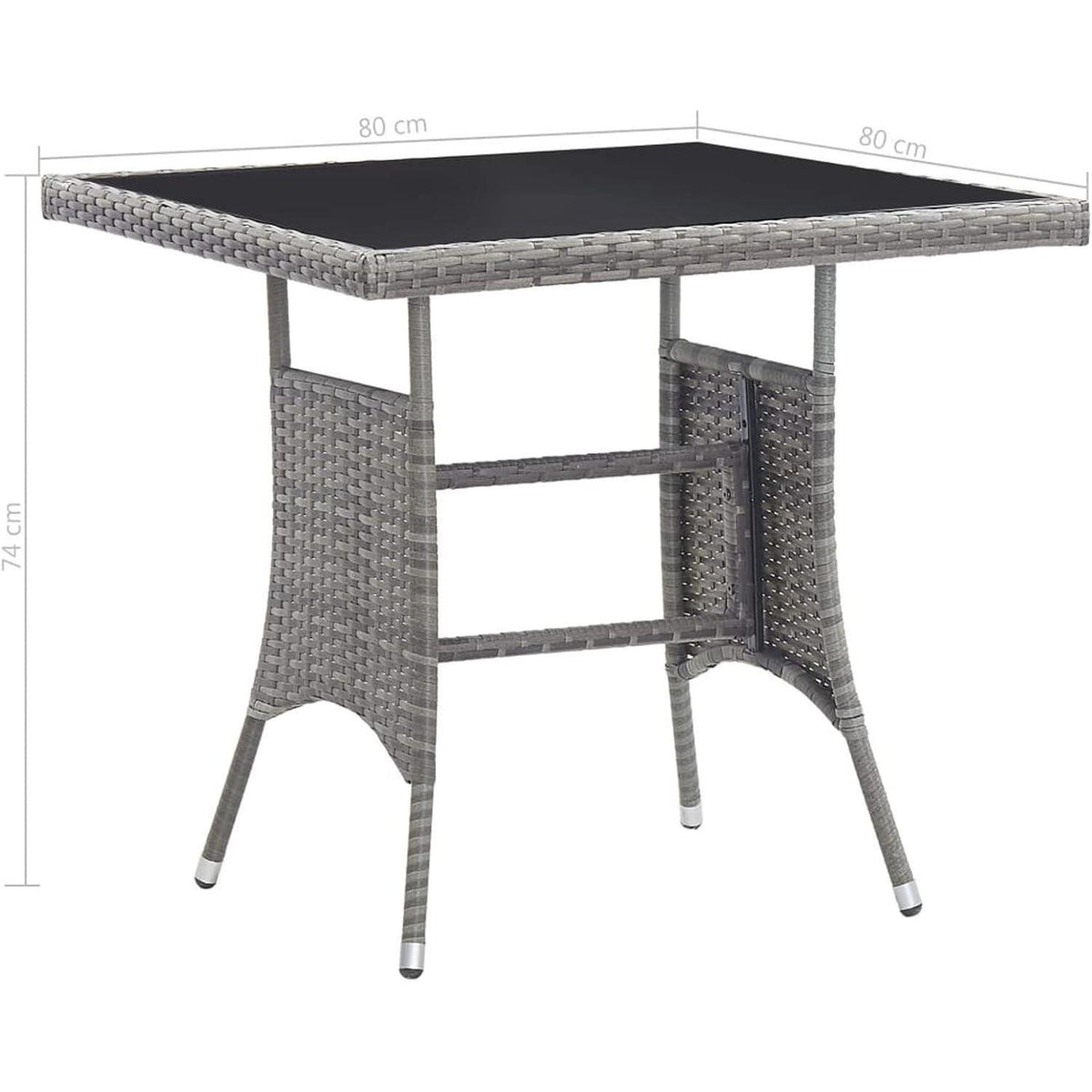 Garten Essgruppe 2 Personen Poly Rattan Anthrazit Grau