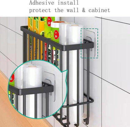 Wandmontierte Küchen Organizer Schwarz 2 Stückiensatz