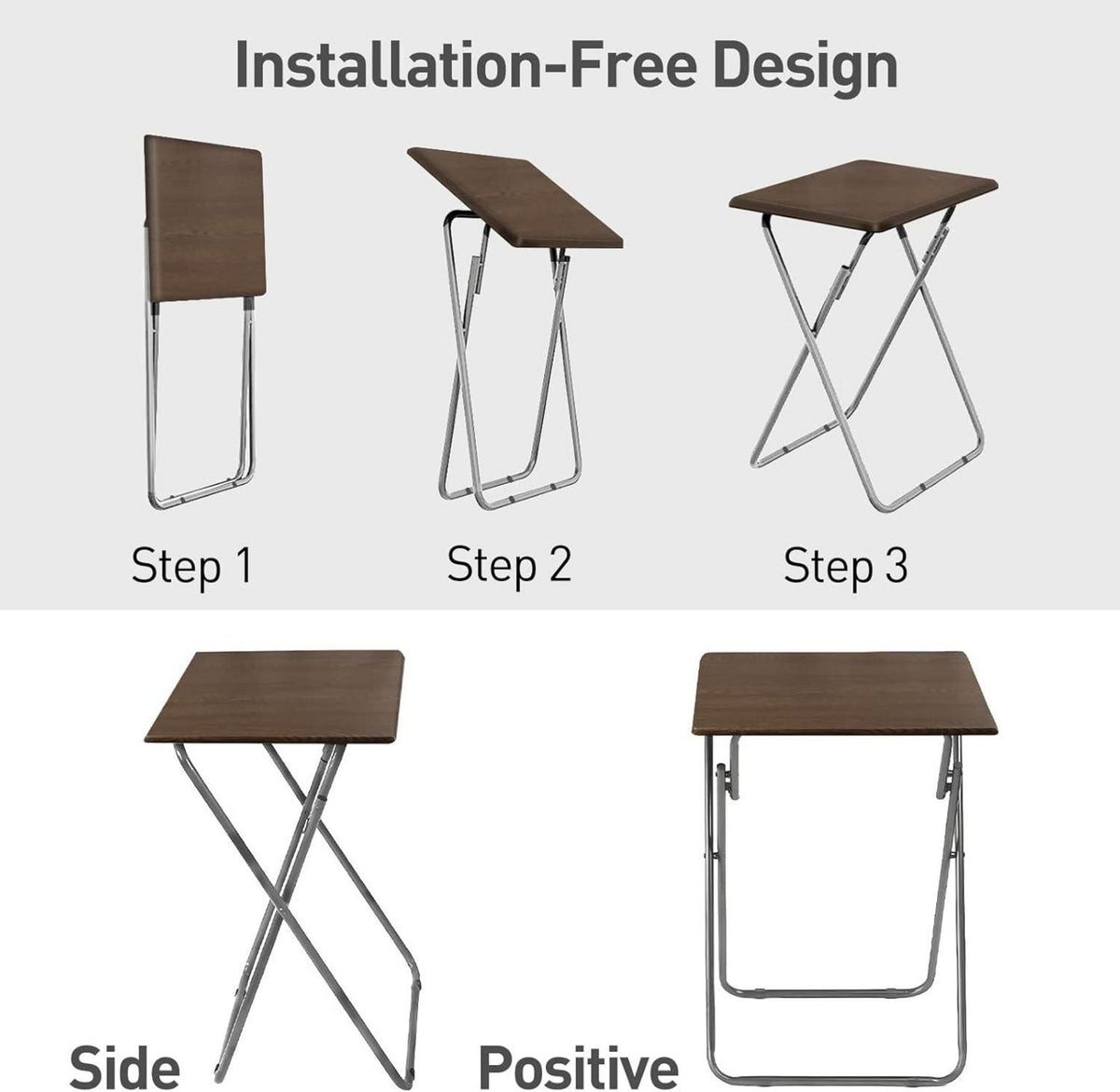 Klappbarer Beistelltisch Outdoor Nussbaumholz 37x47x66cm