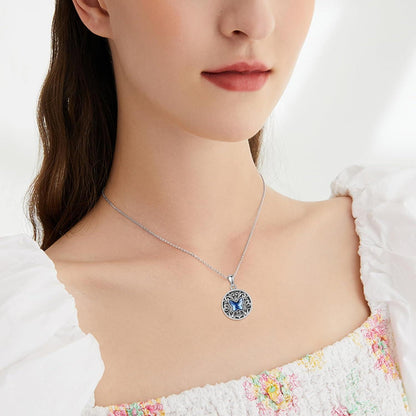 Kette mit Bild Runde Anhänger 925 Sterling Silber Schmetterling