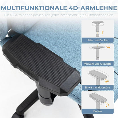 Ergonomischer Gaming Stuhl mit Massagefunktion und
