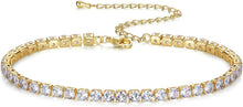Tennis Fußkettchen Damen 18K Weißgold Zirkonia Strand Glänzend
