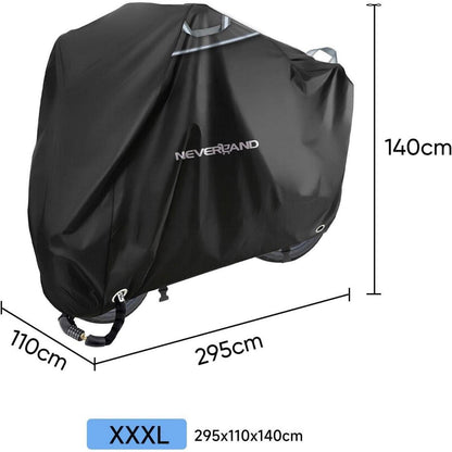 Motorrad Abdeckplane Wasserdicht 300D Outdoor XXL Noir 295x110x140cm