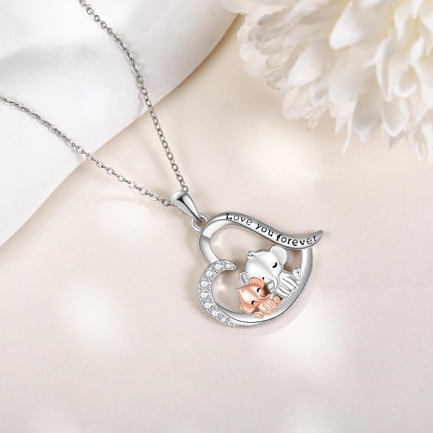 Elefant Halskette 925 Sterling Silber Anhänger Schmuck für Frauen