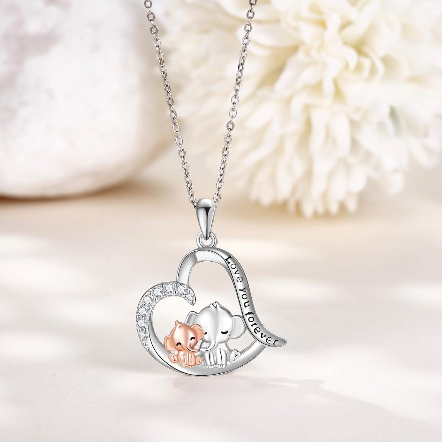 Elefant Halskette 925 Sterling Silber Anhänger Schmuck für Frauen