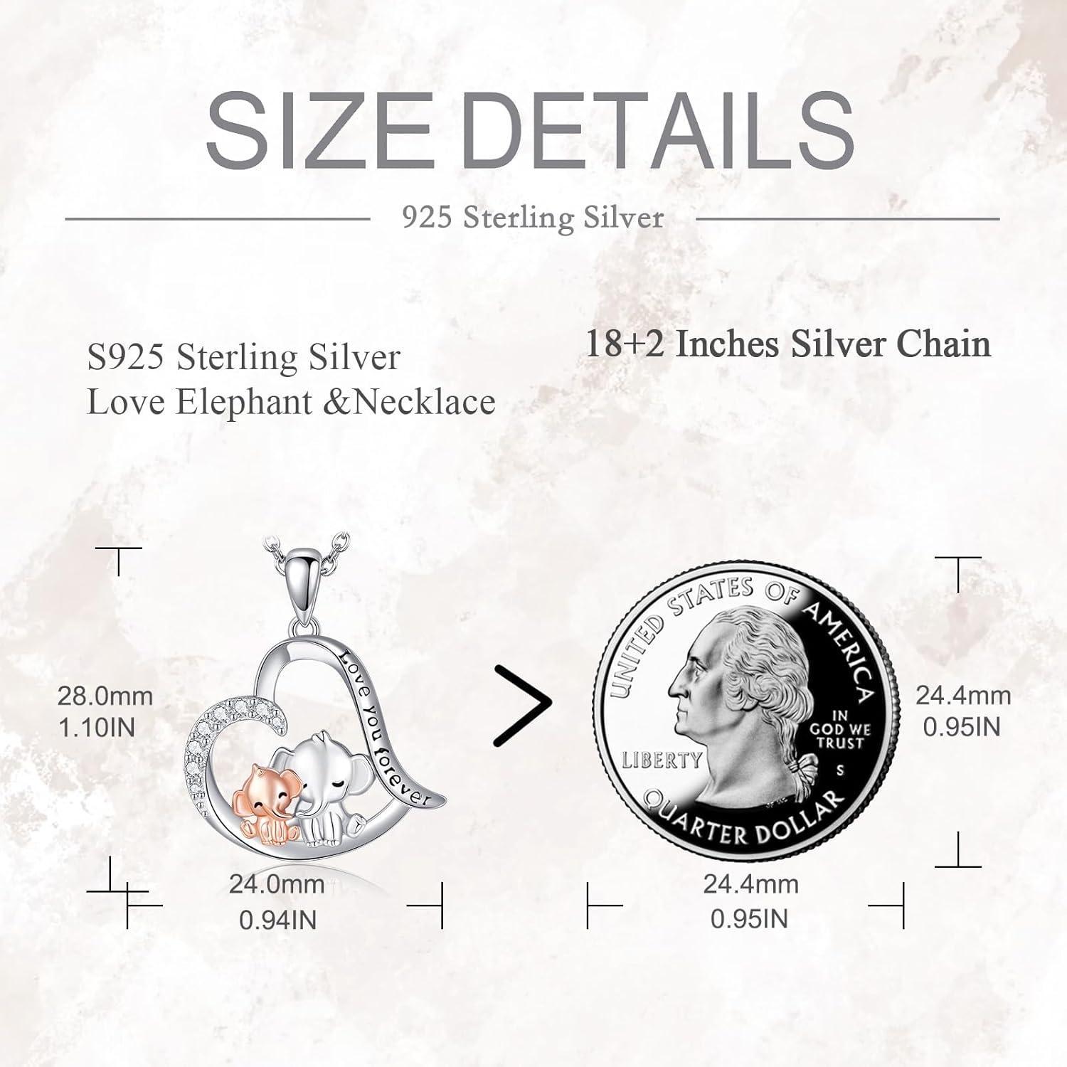 Elefant Halskette 925 Sterling Silber Anhänger Muttertag Geschenke