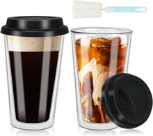 Doppelwandige Kaffeegläser mit Deckel 12oz 2 Stück Thermogläser