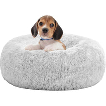 Orthopädisches Hundebett rund, waschbar, 60 cm, Hellgrau