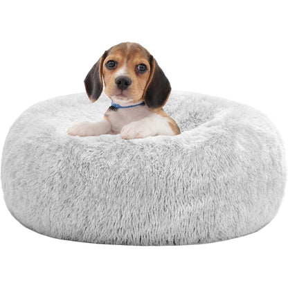 Orthopädisches Hundebett rund, waschbar, 60 cm, Hellgrau