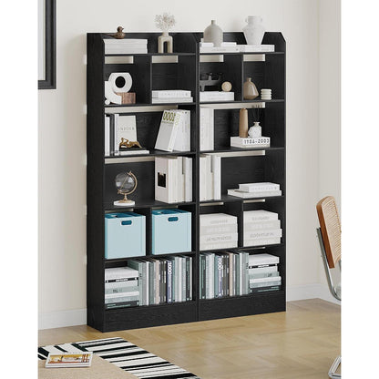 Schwarzes Bücherregal 6 Fächer – 24x60x170 cm | Standregal