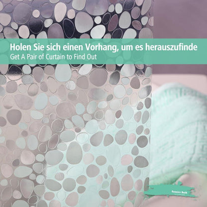 Duschvorhang Transparent 183x183cm mit Kieselstein-Motiv und Magneten