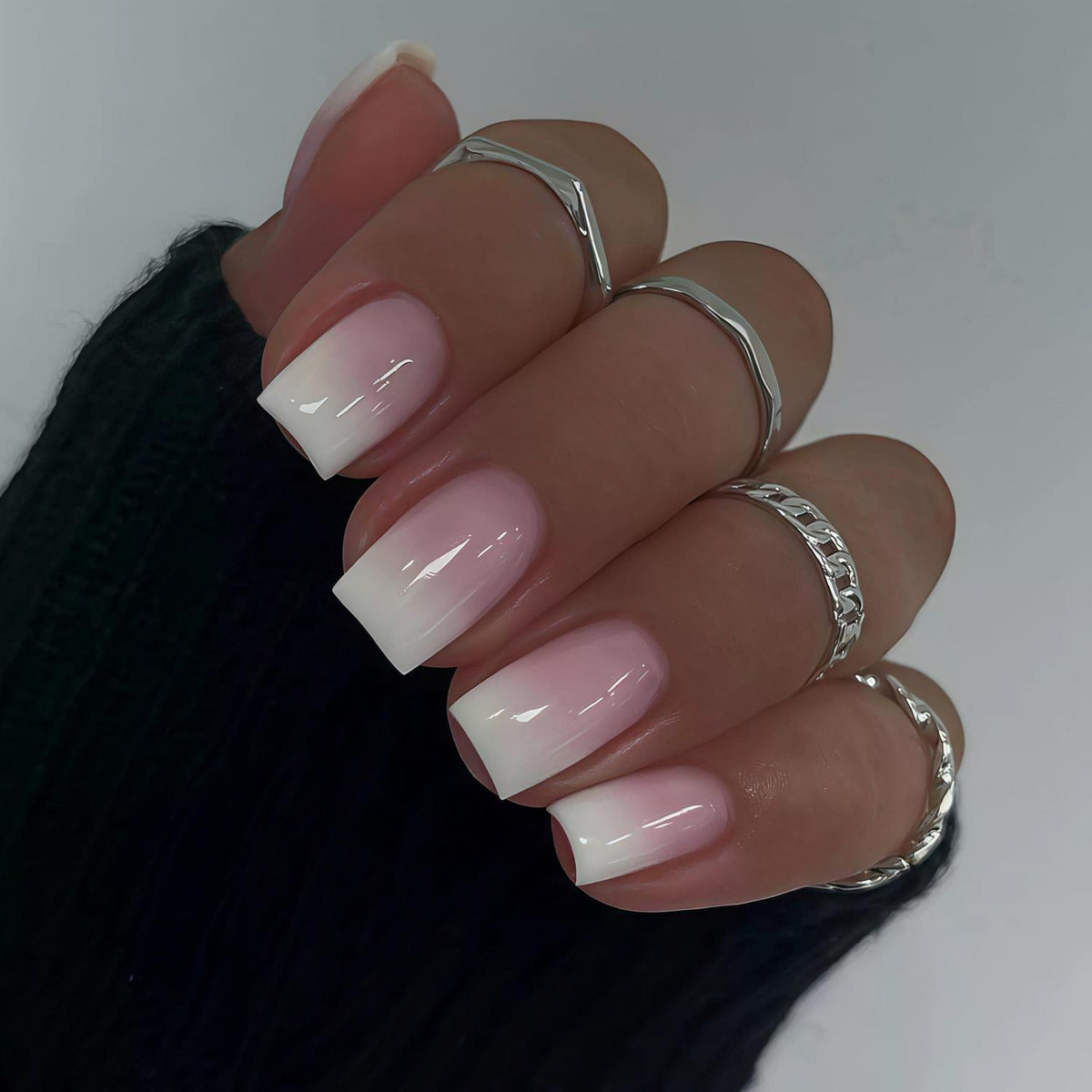 Künstliche Nägel Ombré Pink Quadratisch Glänzend 24 Stück
