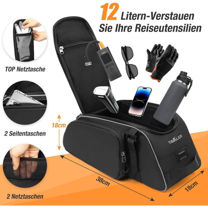 Fahrradtasche Gepäckträger Wasserdicht 12L E-Bike Pendeln