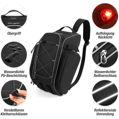 Fahrradtasche Gepäckträger Wasserdicht 12L E-Bike Pendeln