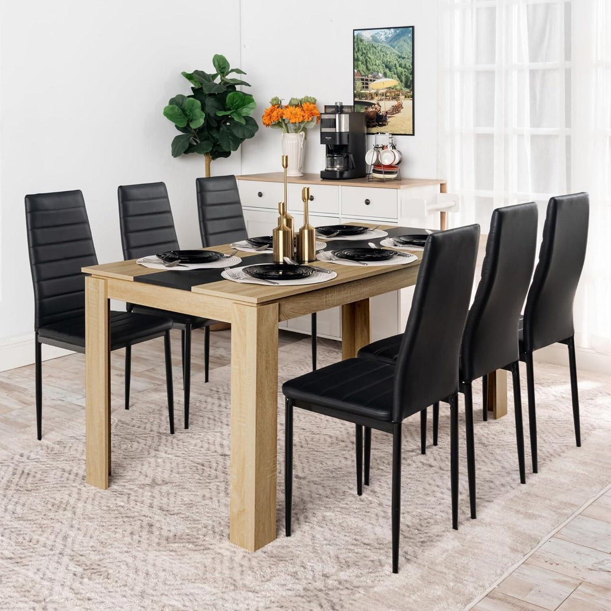 Esstisch Eiche Schwarz 160x80cm – Küchentisch Holz