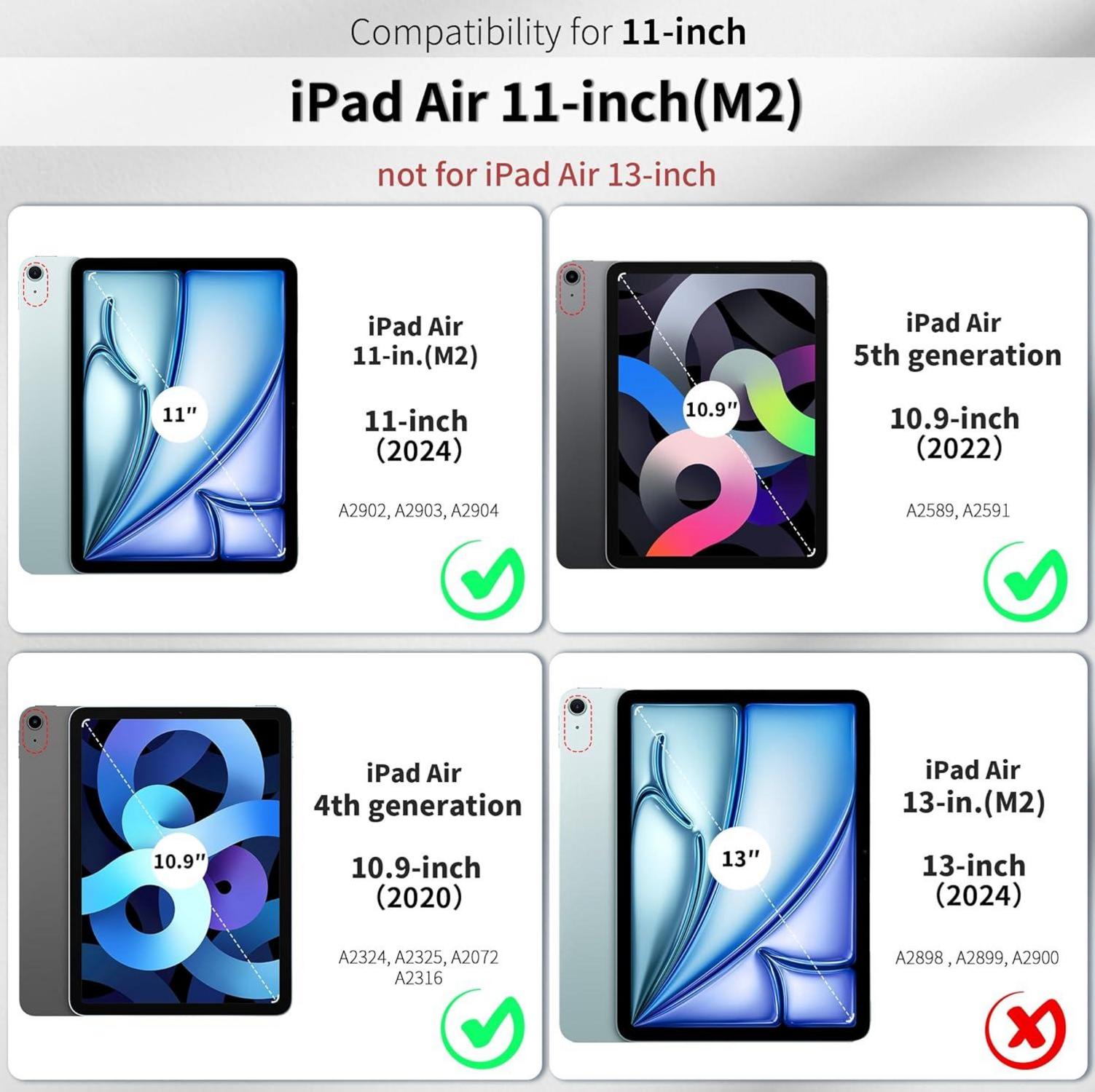 iPad Air M2 Hülle 11 Zoll Stifthalter Trifold Ständer