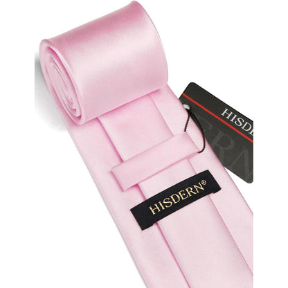 Herren Krawatten-Set mit Einstecktuch, Baby Pink