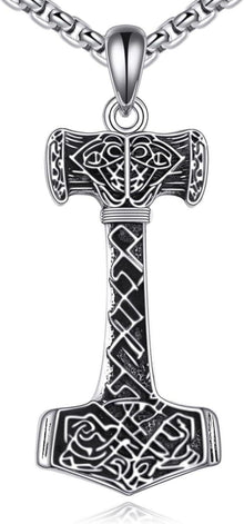 Thors Hammer Halskette 925er Sterlingsilber Wikinger Runen Schmuck
