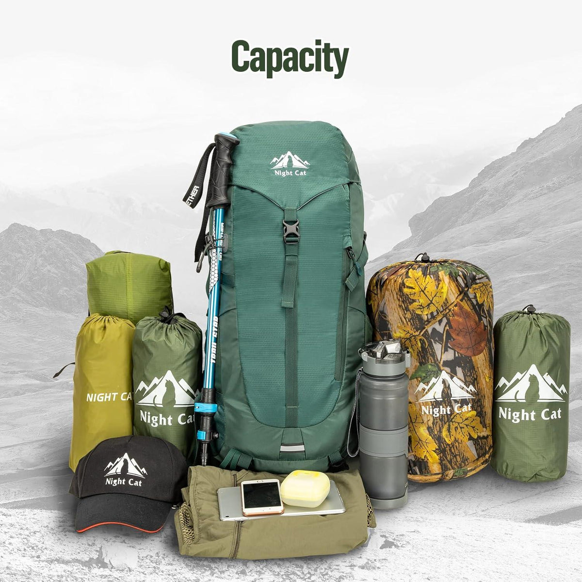 Night Cat 50L Wanderrucksack Trekkingrucksack Camping