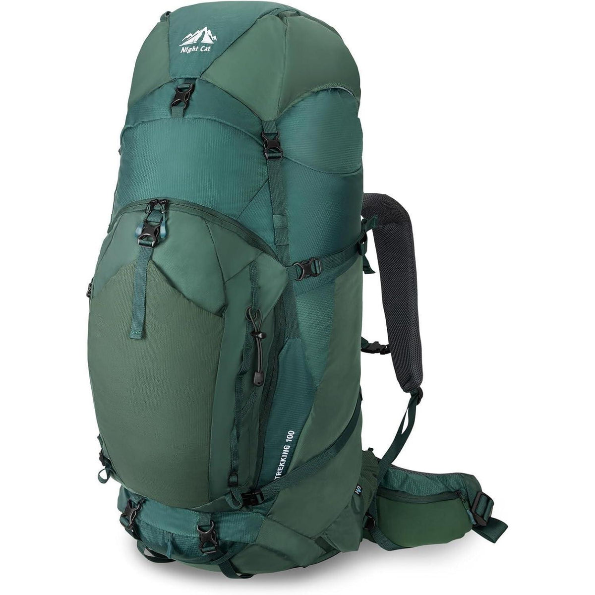 100L Trekkingrucksack Grün mit Regenschutz für Damen Herren