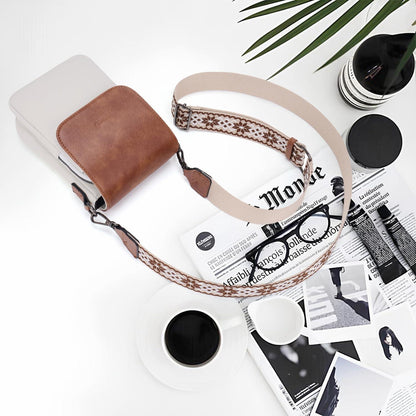 MUIIKOLA Handytasche Umhängetasche RFID Groß Kapazität Damen Leder Geldbörs Z-beige-braun