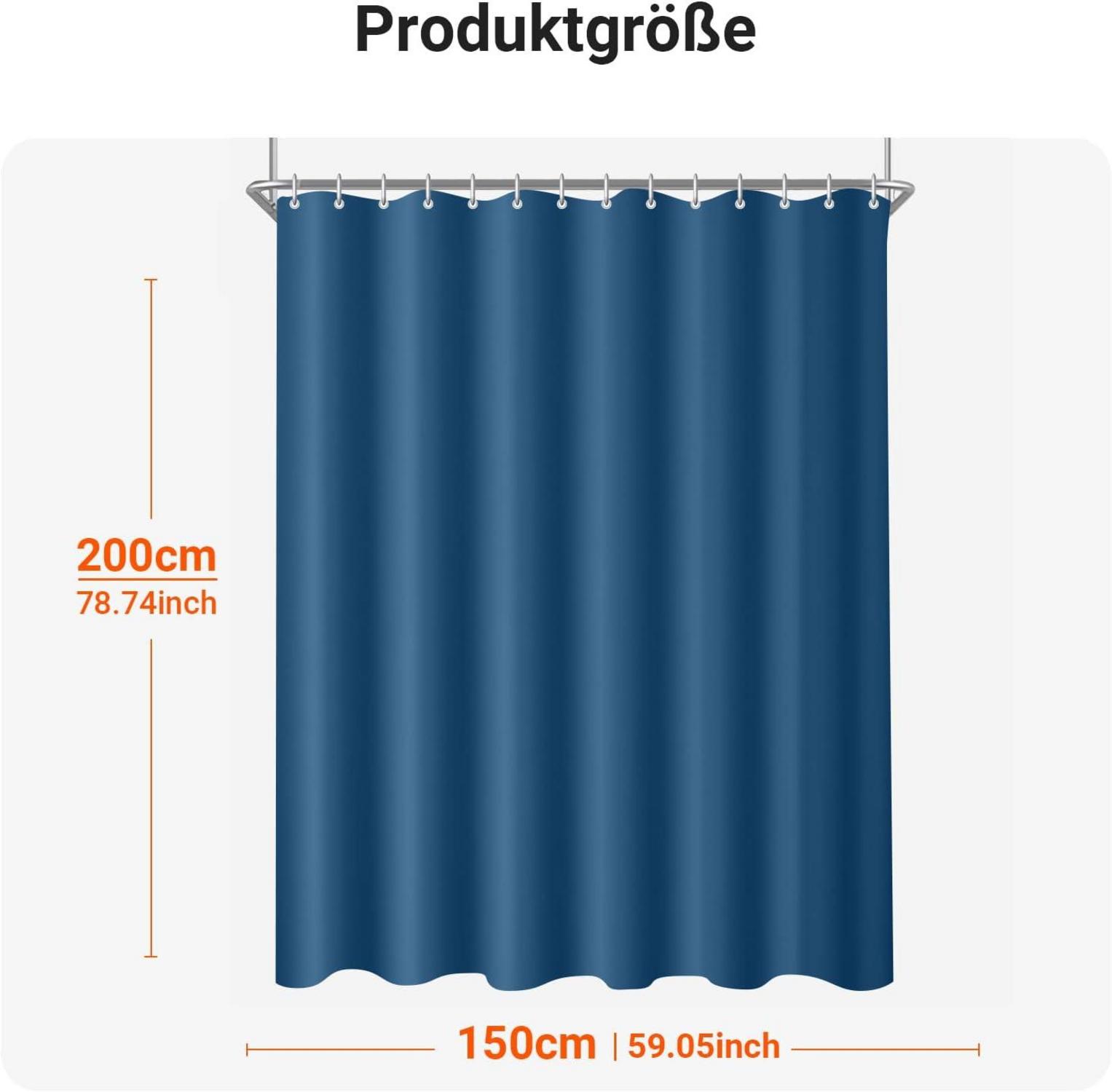 Duschvorhang Dunkelblau 150x200cm Antischimmel Polyester Badevorhang