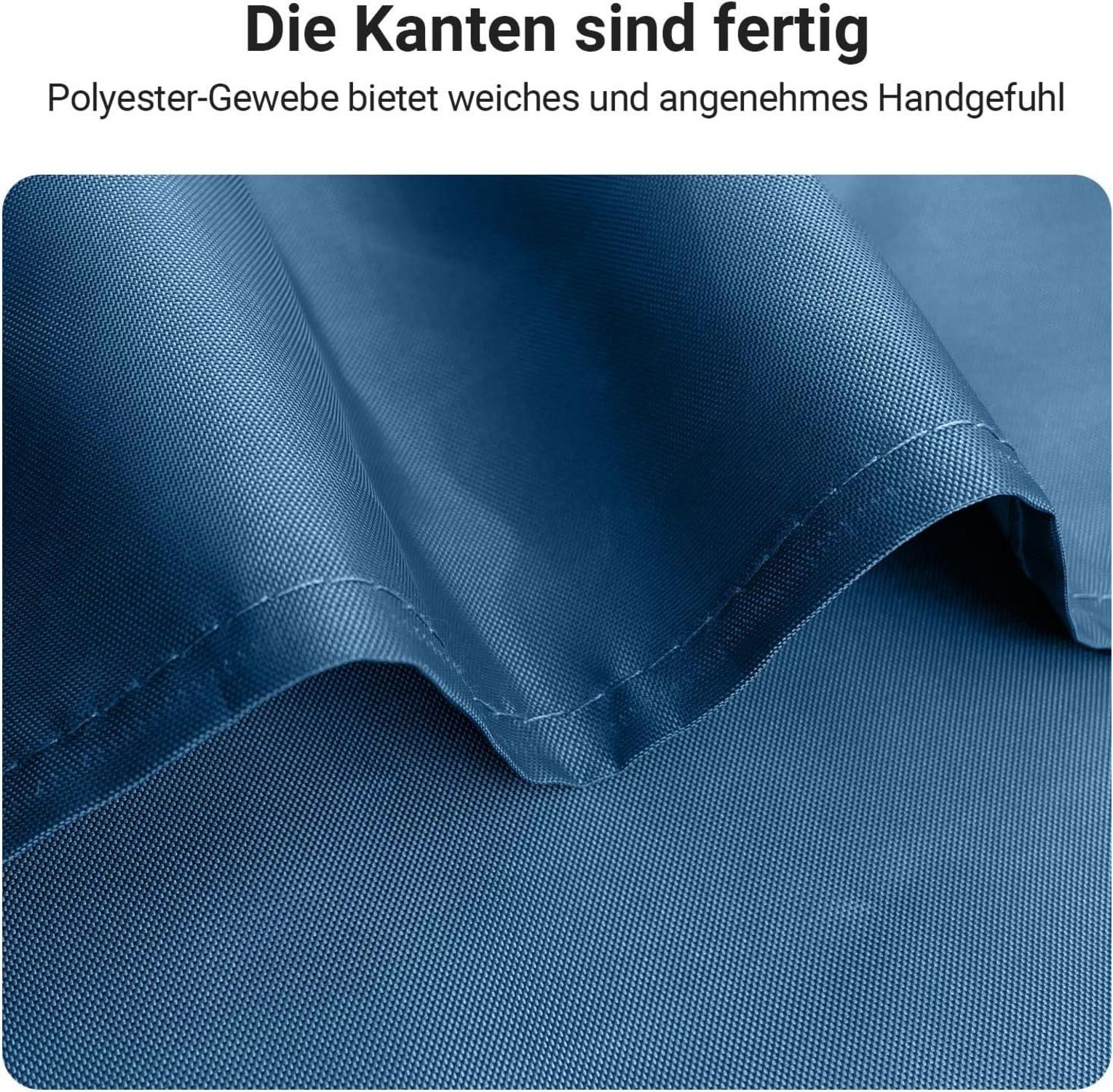 Duschvorhang 280x200cm Dunkelblau Textil Beschwerter Saum Antischimmel