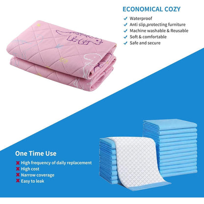 Waschbare Welpenunterlage – 2er Set, 80x90cm, Rosa