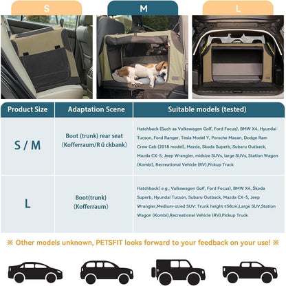 Faltbare Hundebox Auto – Verstellbar & Sicher in Armeegrün